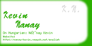 kevin nanay business card